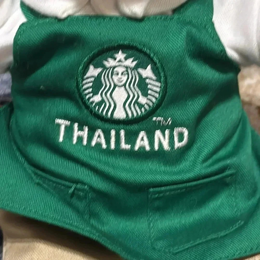 2017 thailand starbucks bearista teddy bear with green starbucks apron - Picture 2 of 8